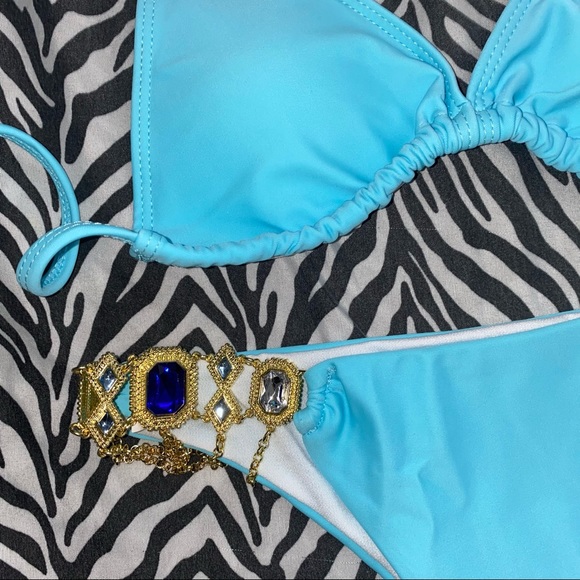 🖤halter bikini set with rhinestones - Picture 3 of 6